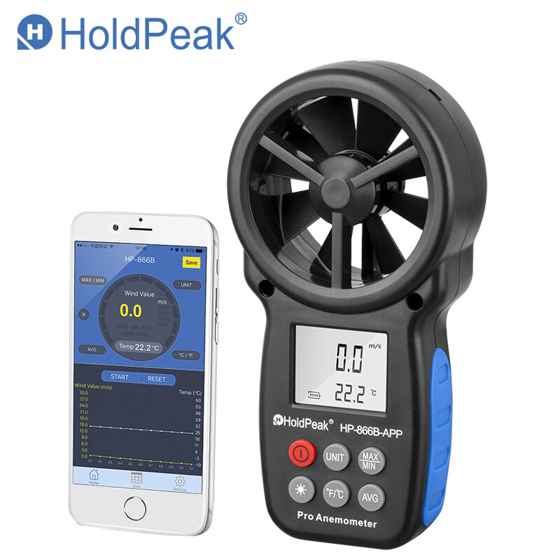 HoldPeak Digital Anemometer Handheld Wind Speed Meter Velocity Indicator Tester