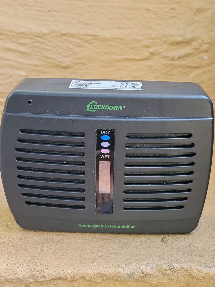 Rechargeable Dehumidifier Black Compact Design Eliminates Humidity 1092878