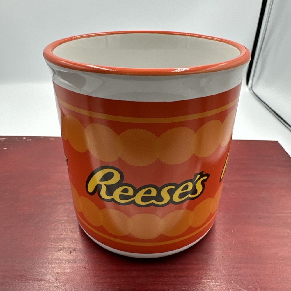 Reese's Peanut Butter Cups Orange & White Ceramic Mug
