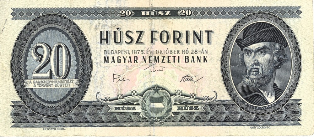 Banknote, Hungary, 20 Forint, 1975