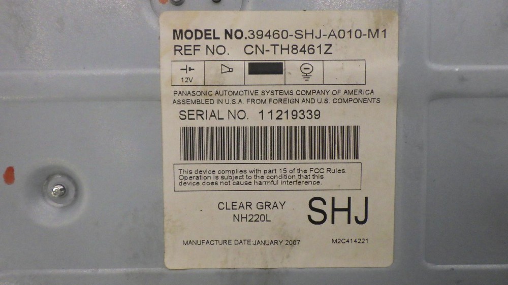 07 HONDA ODYSSEY Info Screen 39460SHJA01