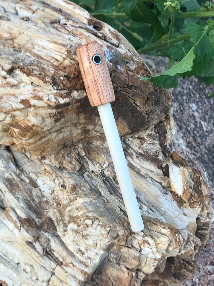 Handmade Round Oak Handle 3/8" Ceramic Field Sharpener