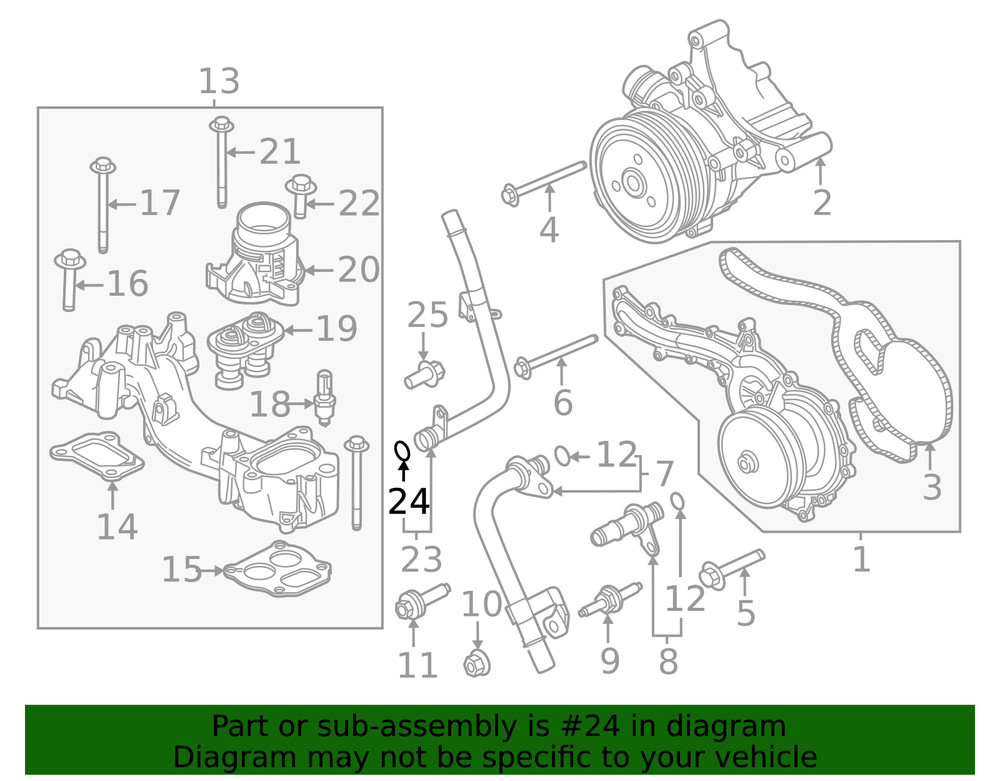Genuine Ford Engine Coolant Pipe O-Ring BC3Z-8527-N