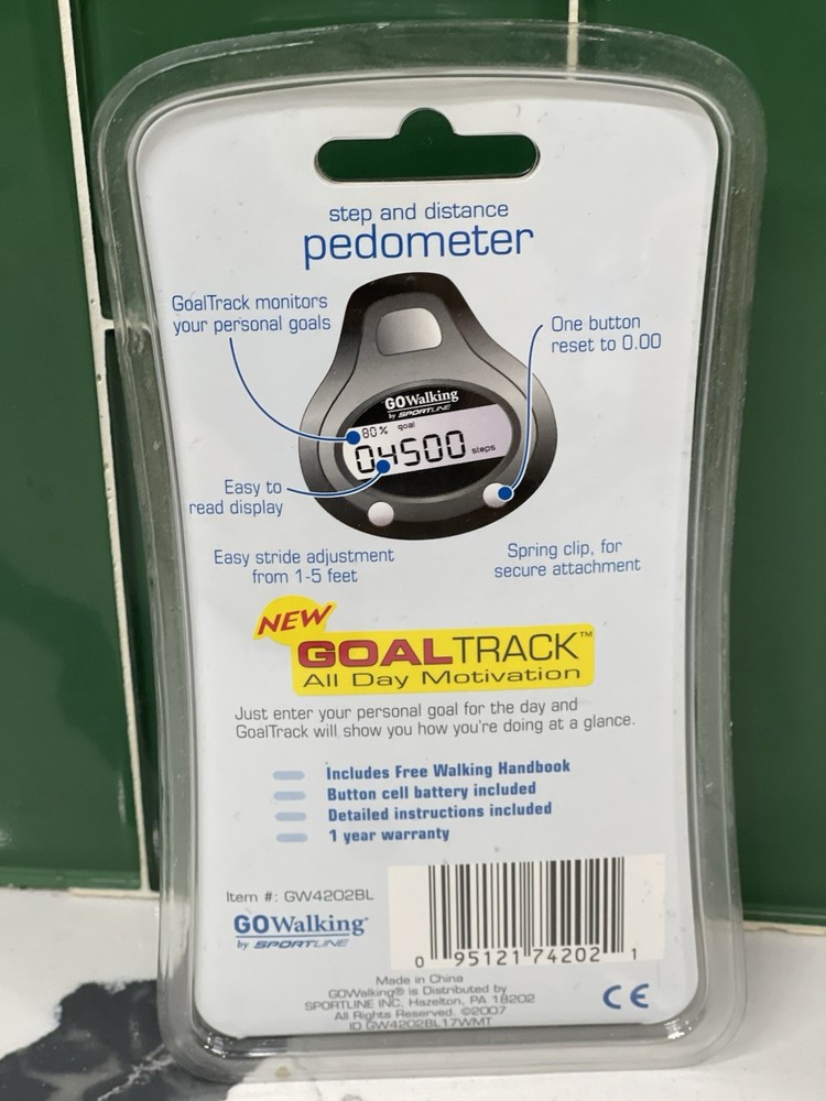 Sportline Two Function Walking Distance and Step Pedometer Blue Brand New In Pkg
