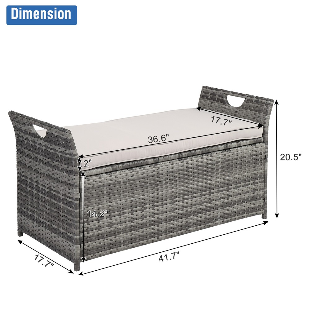 Iron Frame Can Accommodate Gray Gradient Footstool Locker Rattan Locker