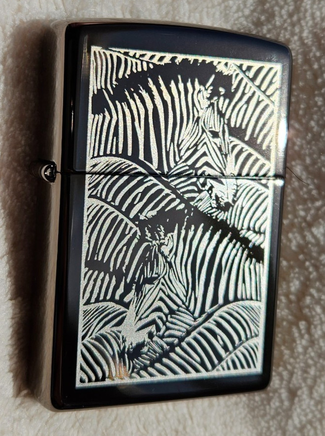 Zippo Lighter 2004 Choice Collection: Zebra Jamboree, New In Box, Sharp Looking!