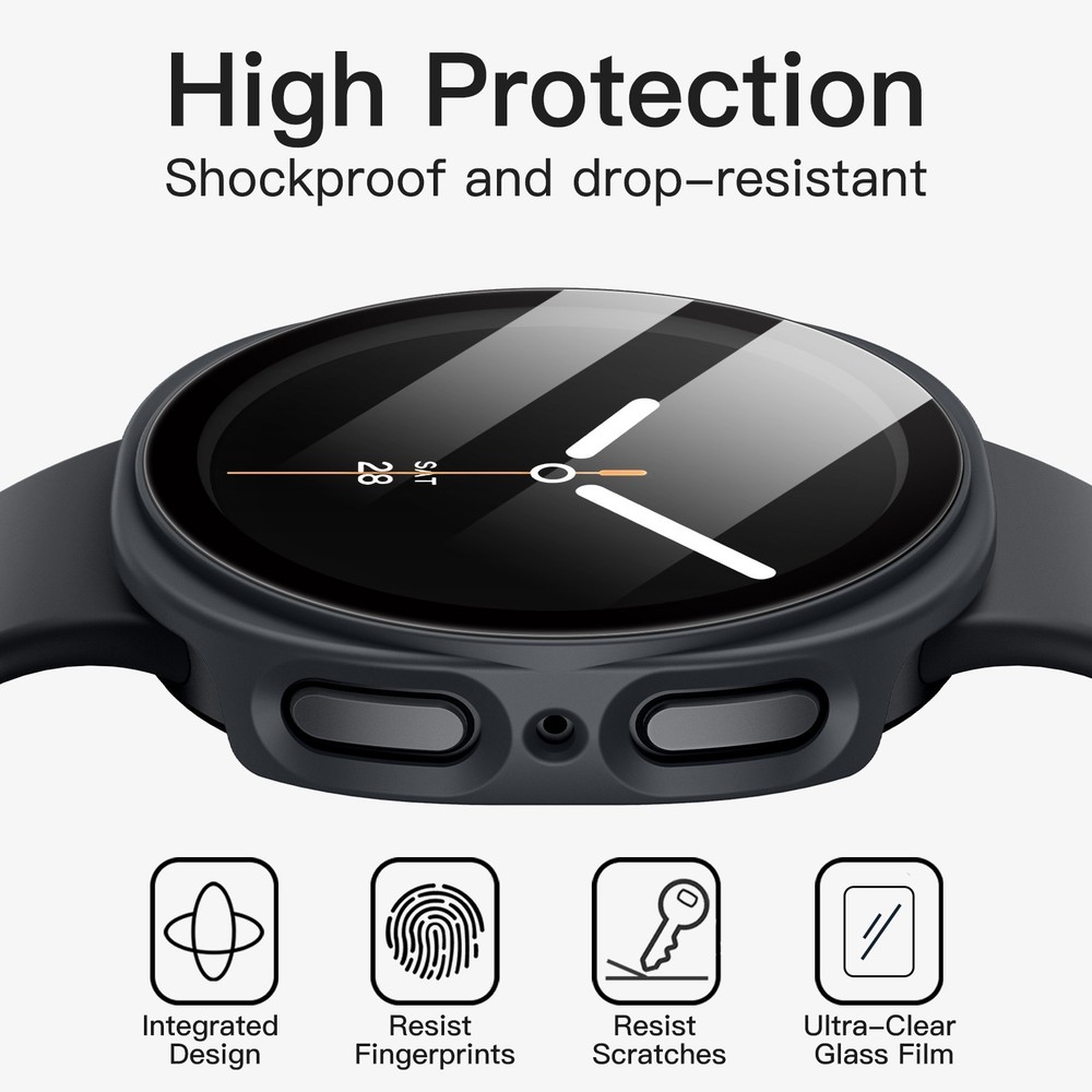 JETech Case with Screen Protector for Samsung Galaxy Watch 8 40mm, 2 Pack