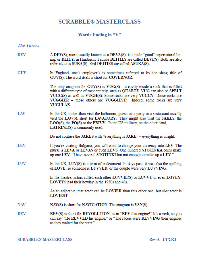 Scrabble Masterclass Subscription
