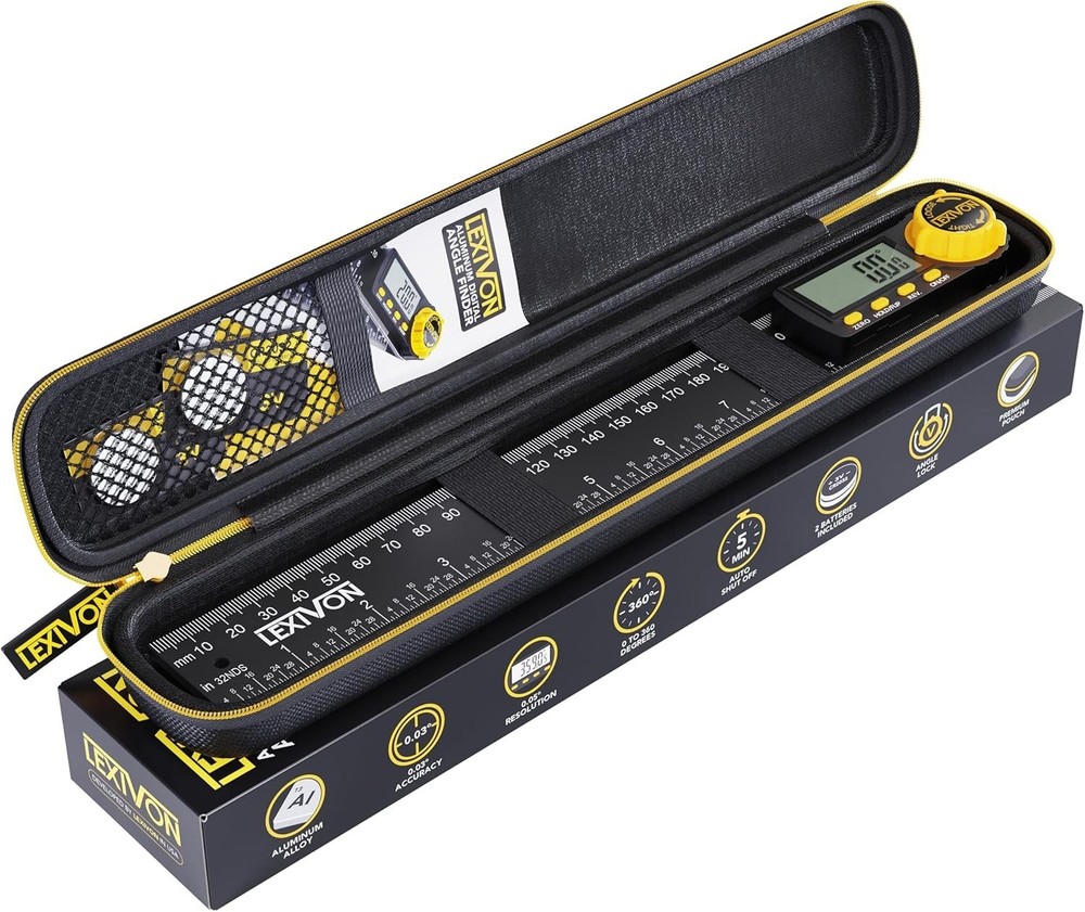 Multi-Purpose 10-Inch Protractor with Simple Interface & Rugged Zippered Case