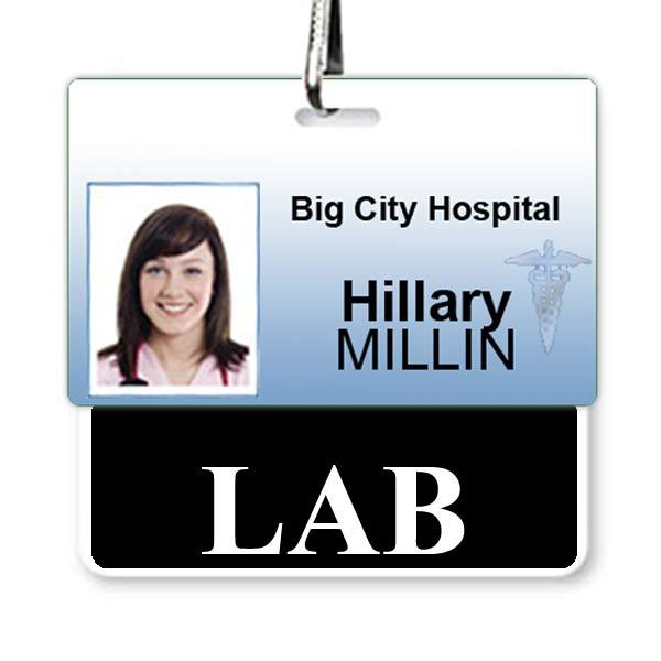 LAB Horizontal Badge Buddy with Black Border for Lab Technicians BB-LAB-BLACK-H