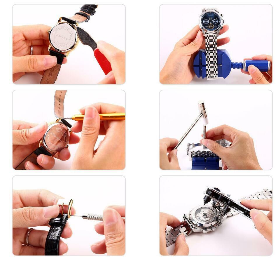 147Pcs Watch Repair Back Case Pin Link Spring Strap Remover Opener Tool Kit Set