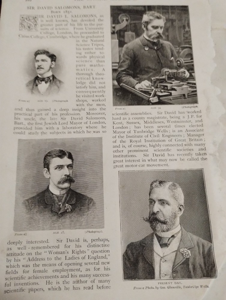 Sk264 Ephemera 1897 Article Sir David Solomons Bart