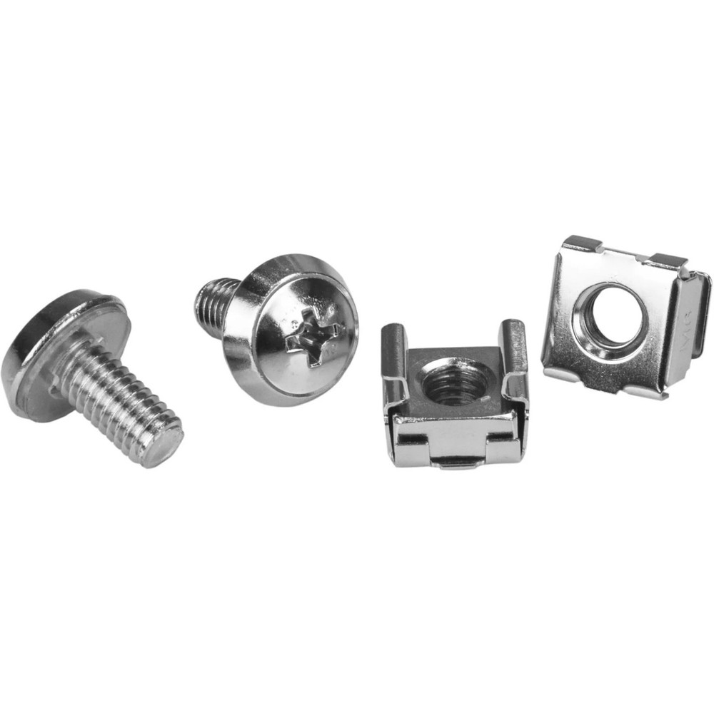 StarTech M6 Mounting Screws and Cage Nuts for Server Rack Cabinet - 100 / Pack