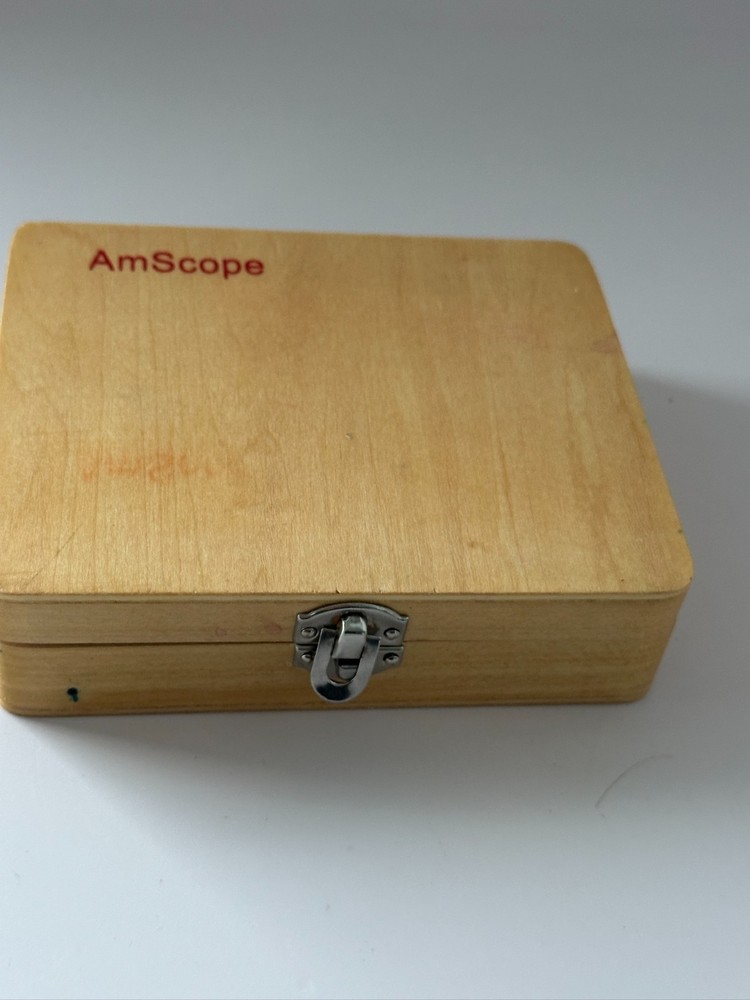 AmScope Prepared Microscope Slide Set with Hinged Wooden Storage Case
