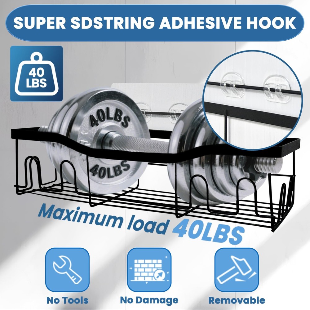 18 Pack Shower Caddy Adhesive Replacement, Shower Shelf Strong Adhesive Hooks...