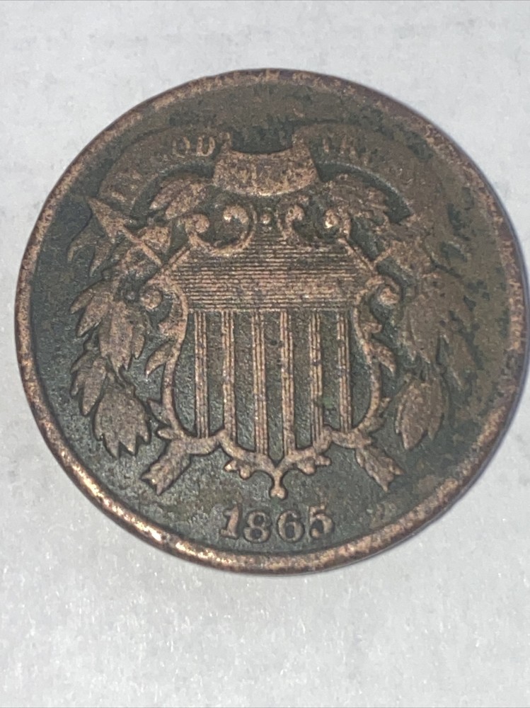 1865 2 Cent Piece US Coin- NICE