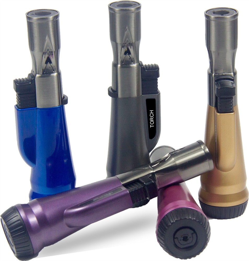 Jet Torch Flame Refillable Butane Lighter Adjustable Cigar Lighter Pink Color