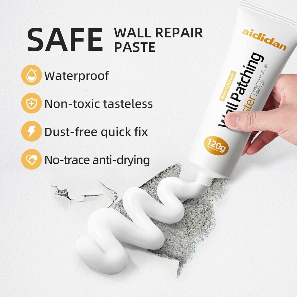 Three Drywall Patch Repair Kit with Scraper, Wall Spackle Repair Paste, 3 Pack