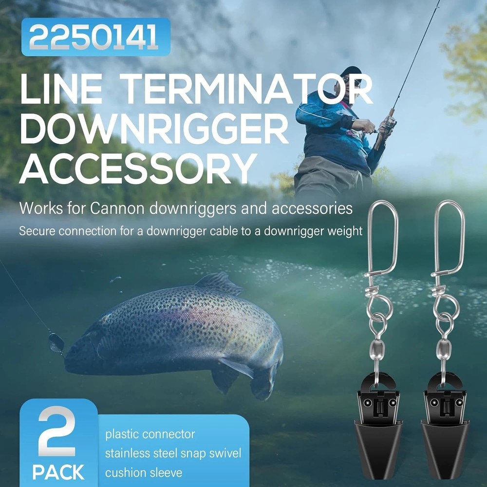 2250141 Line Terminator Downrigger Accessory 2-Pack for Downrigger, Reduce Shock