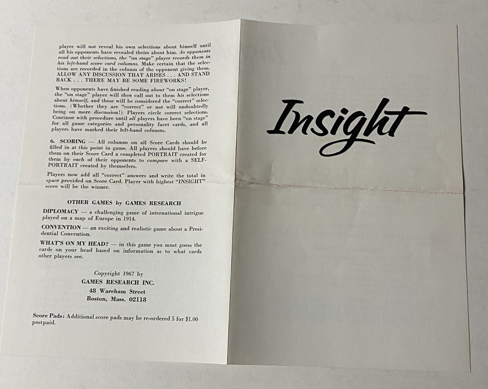 MIB - Insight by Games Research - 1967