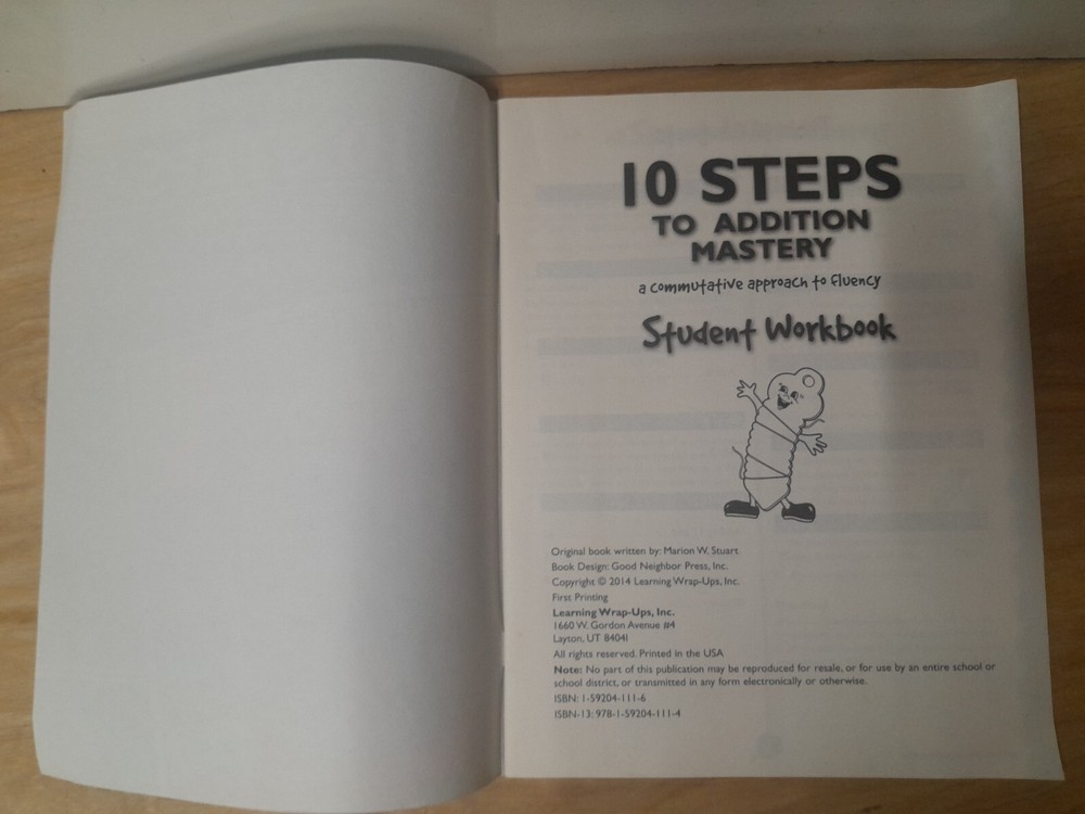 Learning Wrap-Ups 10 Steps to Addition Mastery Student Workbook- NEW