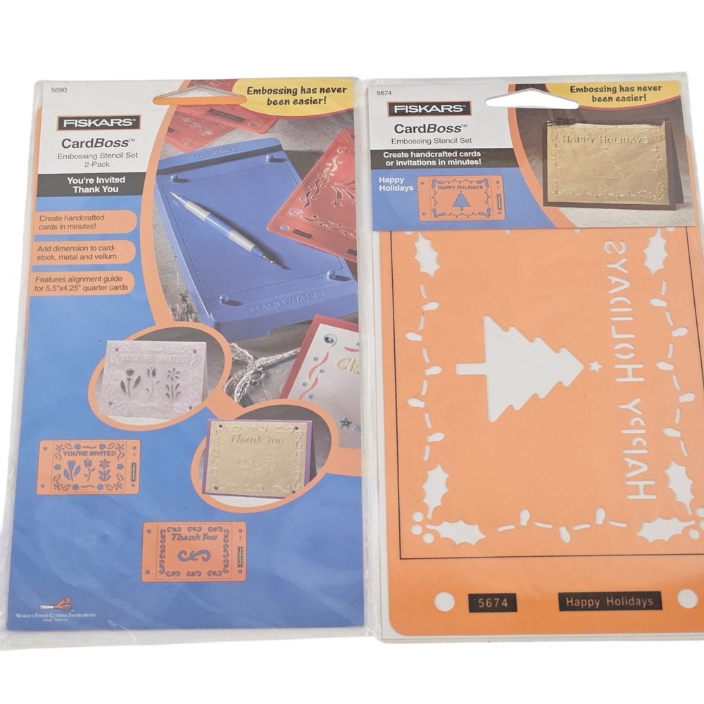 Fiskars Card Boss Ultimate Card Embossing System 5 Additional Stencils Card Maki