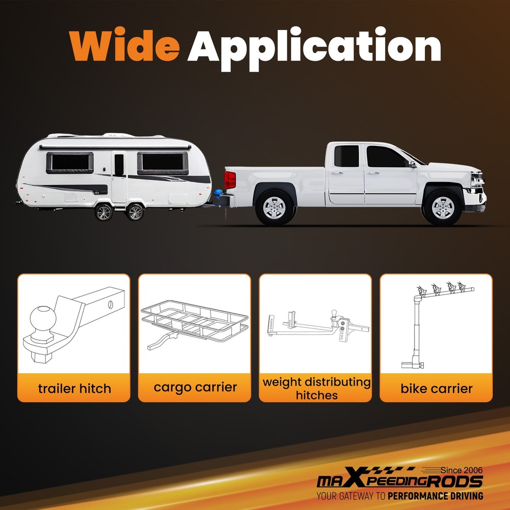 Class 4 Trailer Hitch Receiver For Ford Ranger 2019-2023 2" 8000lbs GTW Rear
