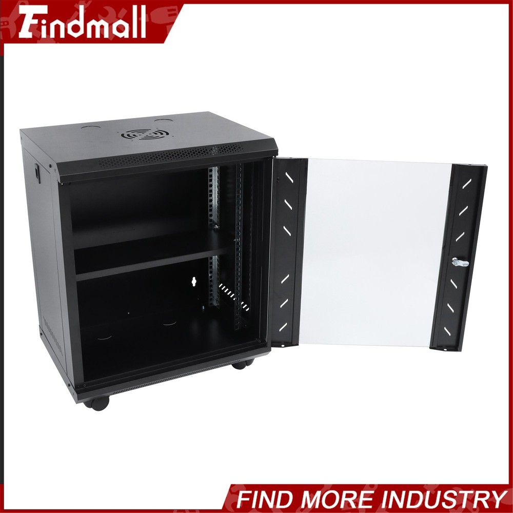Findmall 12U Wall Mount Network Server Rack Cabinet Enclosure 15.5'' Deep