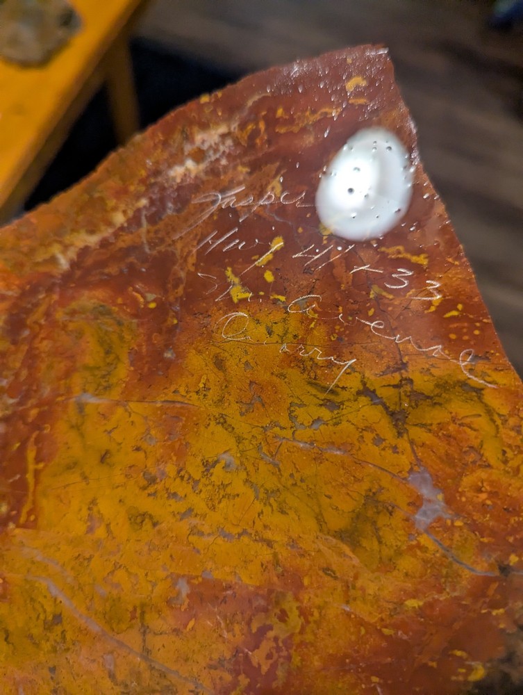 Big Red And Yellow Jasper Crystal Slab