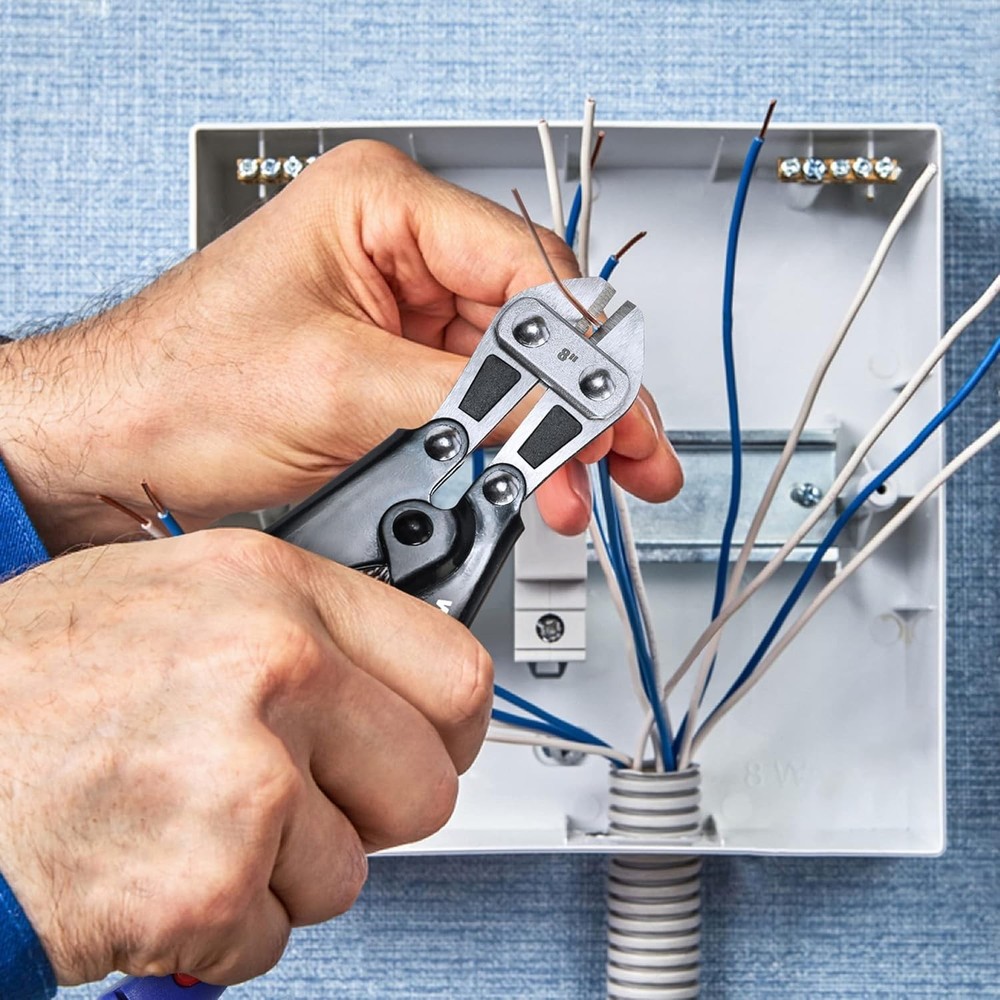 8-Inch Spring Loaded Cable Cutter - Lightweight Mini Snips with Ergonomic Handle