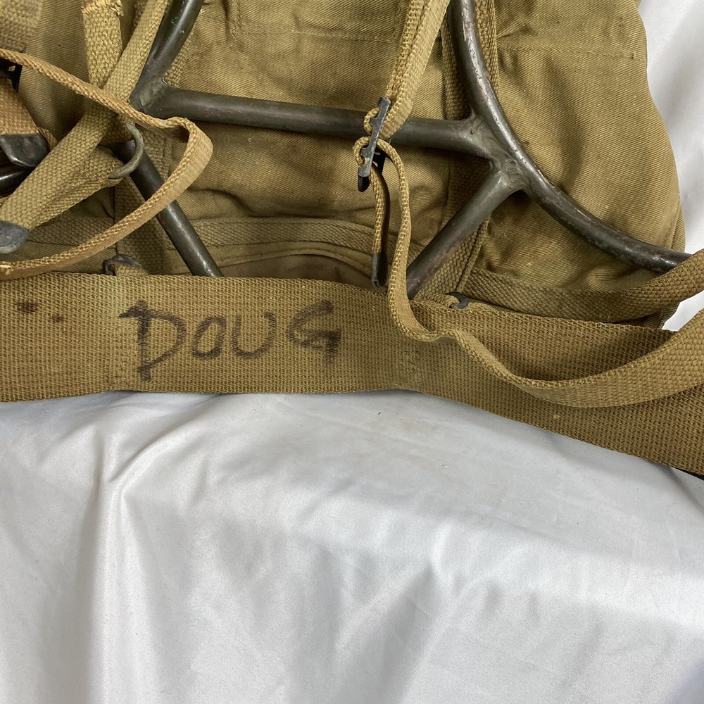 Named WWII Mountain Framed Backpack Rucsack Dated 1942