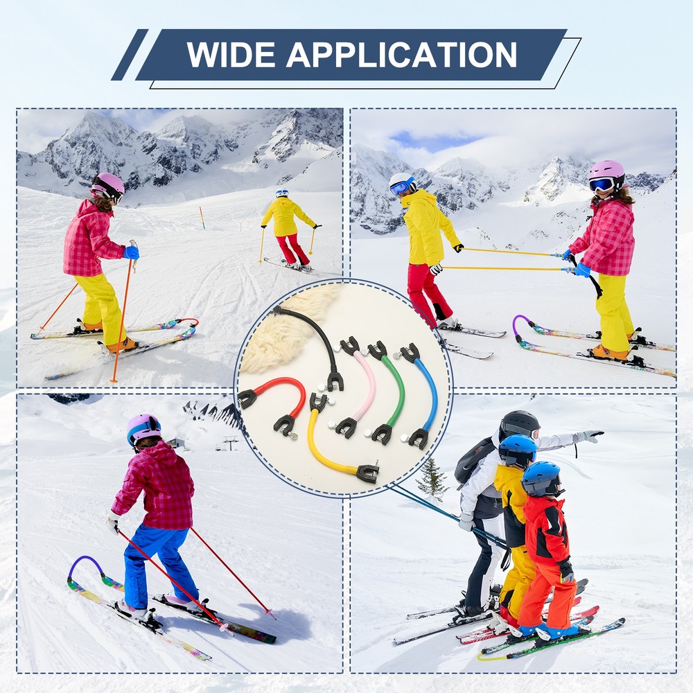 Ski Tip Connector, Snowboard Clip Ski Training Aid Basic Turning 2 Pcs & Red