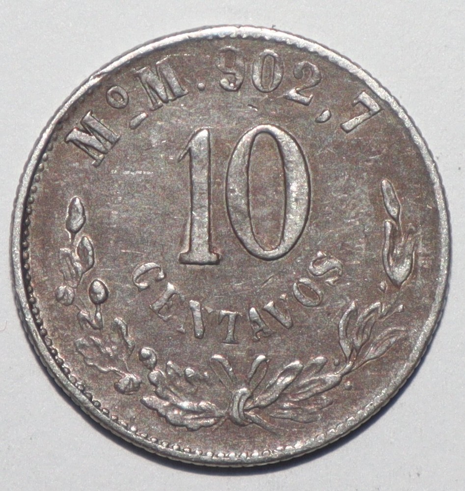 1904 Mo M Mexico 10 Centavos