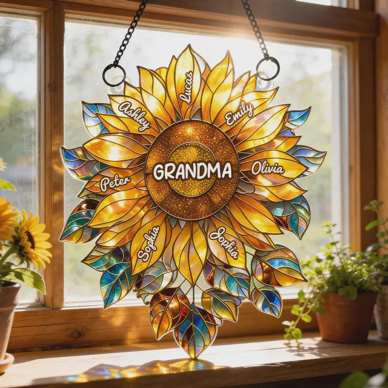 Personalized Grandma Acrylic Suncatcher Custom Gift Idea