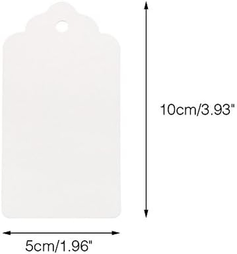 White Gift Tags with String, 2'' X 4'' Paper Gift Tag, 100PCS Rectangle Blank Ta