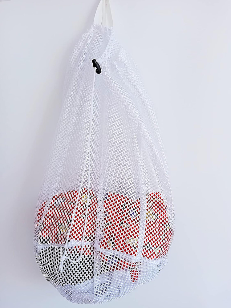Small Commercial Mesh Laundry Bag with Handle and Drawstring for Dormitory, Trav