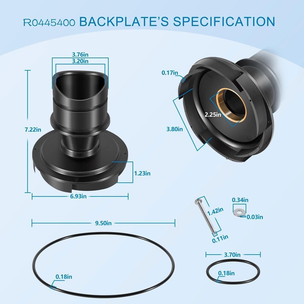 R0445400 Diffuser w O-Ring and Hardware Replacement Kit For Zodiac Jandy ePump