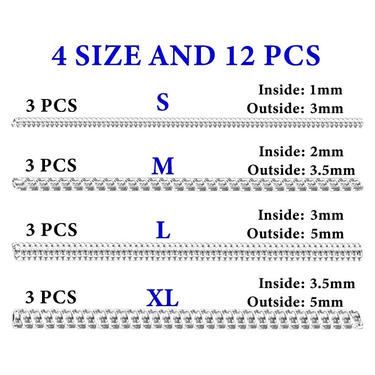 12 Pcs 4 Sizes, Spiral Based Tightener Ring Size, Ring Sizer, size adjuster