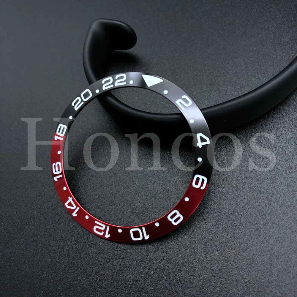 BLACK & RED BEZEL INSERT FITS FOR ROLEX GMT MASTER I/II & SUB