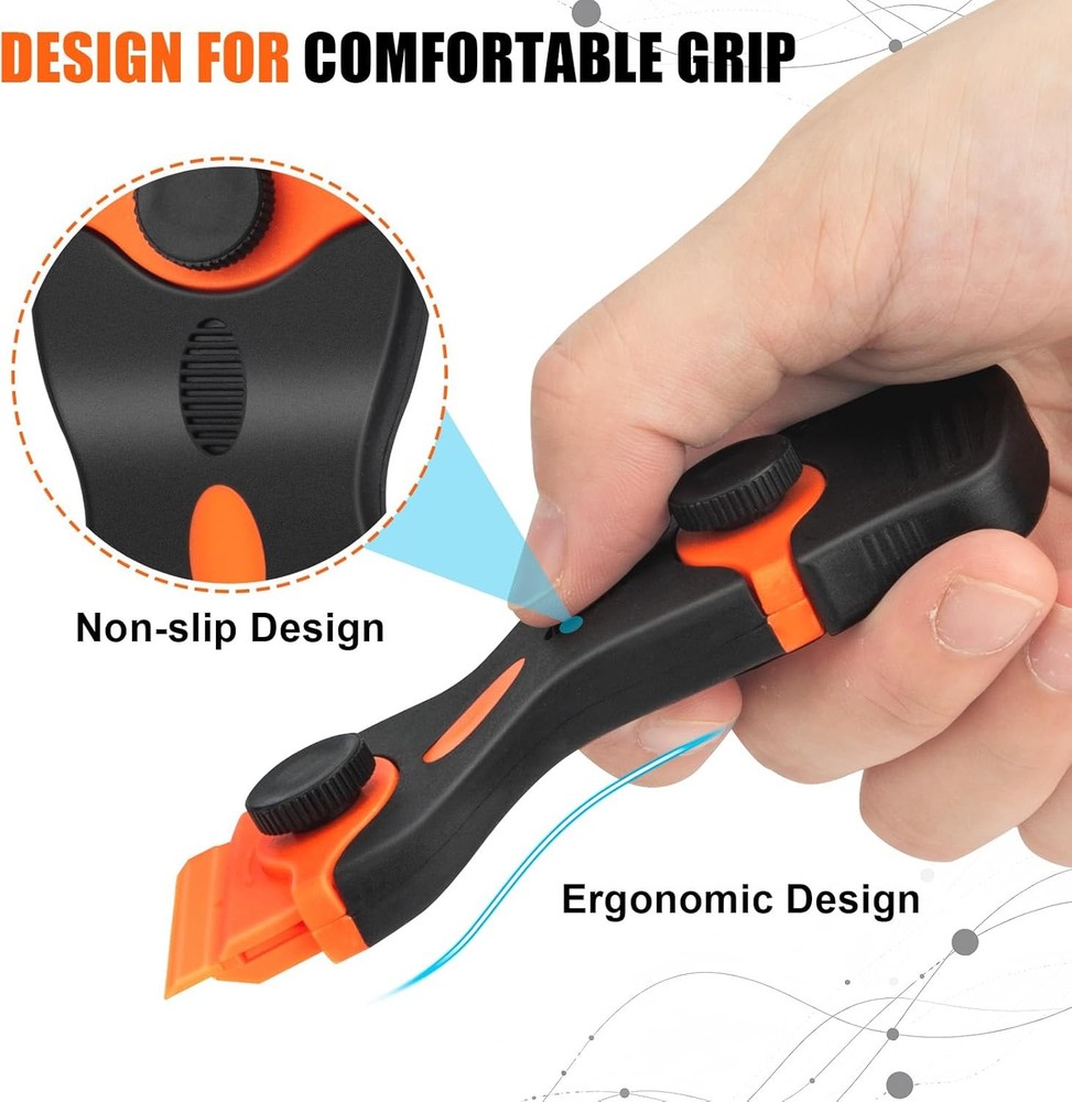 6 Pack Razor Blade Scraper Tool, Razor Scraper, Paint Scraper for Cleaning, With
