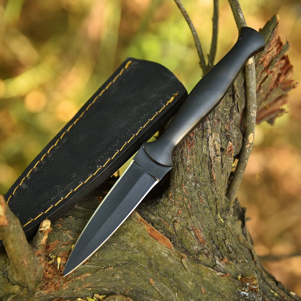 Precision Handmade Double Edge Carbon Steel Boot Knife Throwing Survival