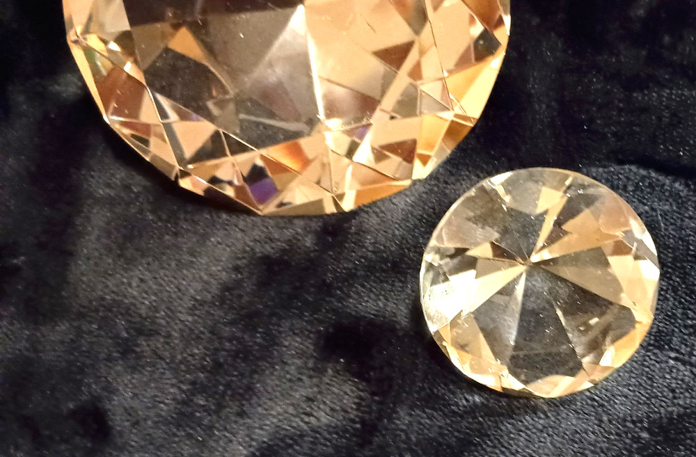 Huge Glass Diamonds SET OF THREE