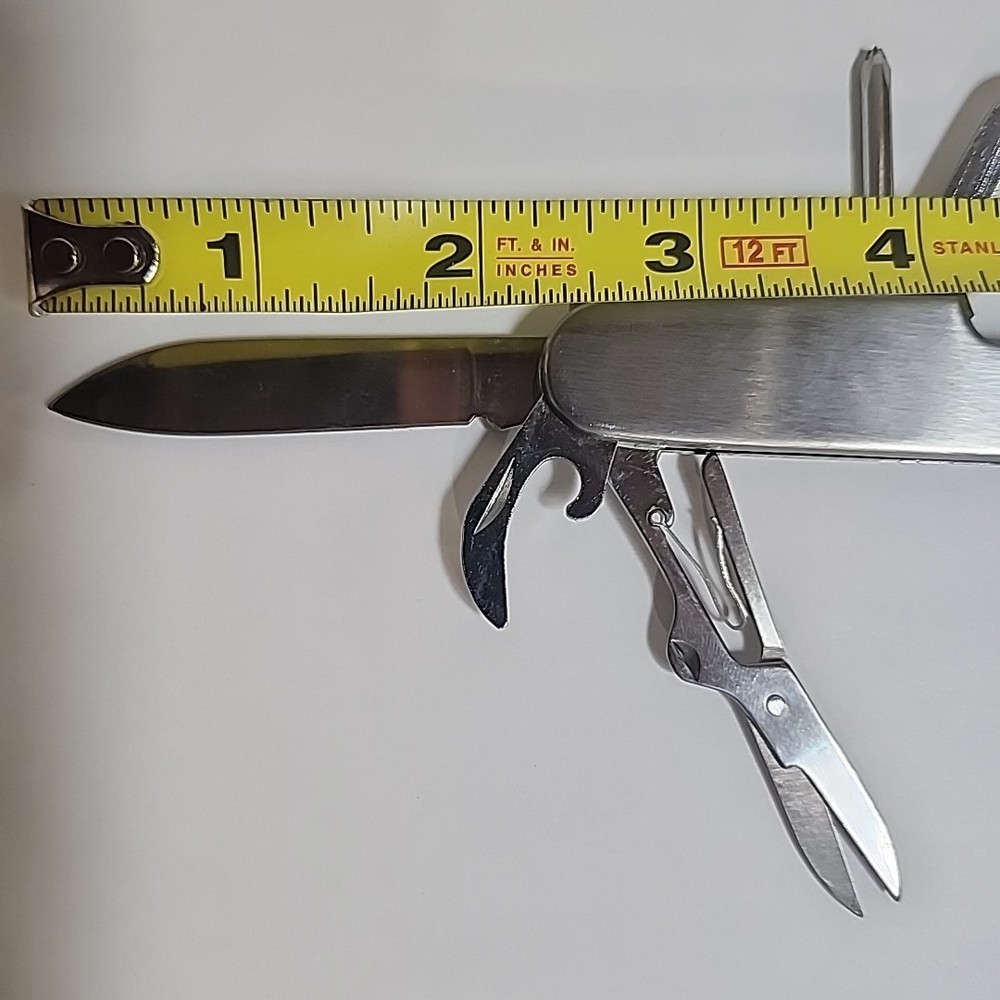 Multi-Tool Pocket Knife 7 Tool Stainless Steel Scissors Screw Driver Corkscrew