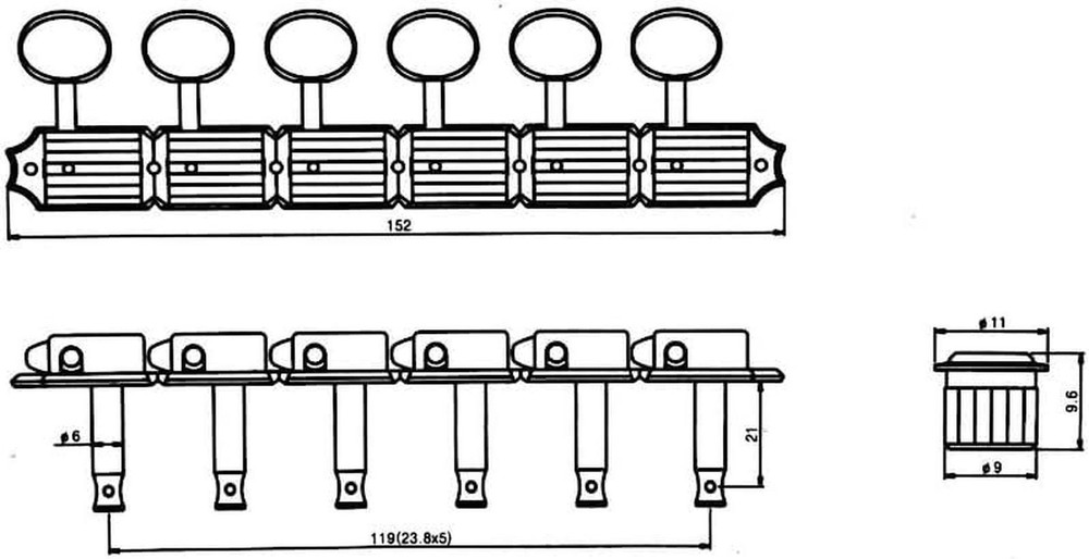 Guyker 6 Inline Vintage Guitar Lock String Tuners – Locking Tuning Key Peg
