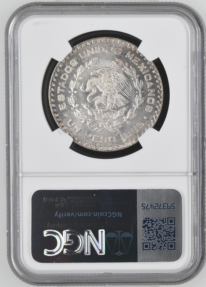 1965 Mo Mexico Peso NGC MS 67