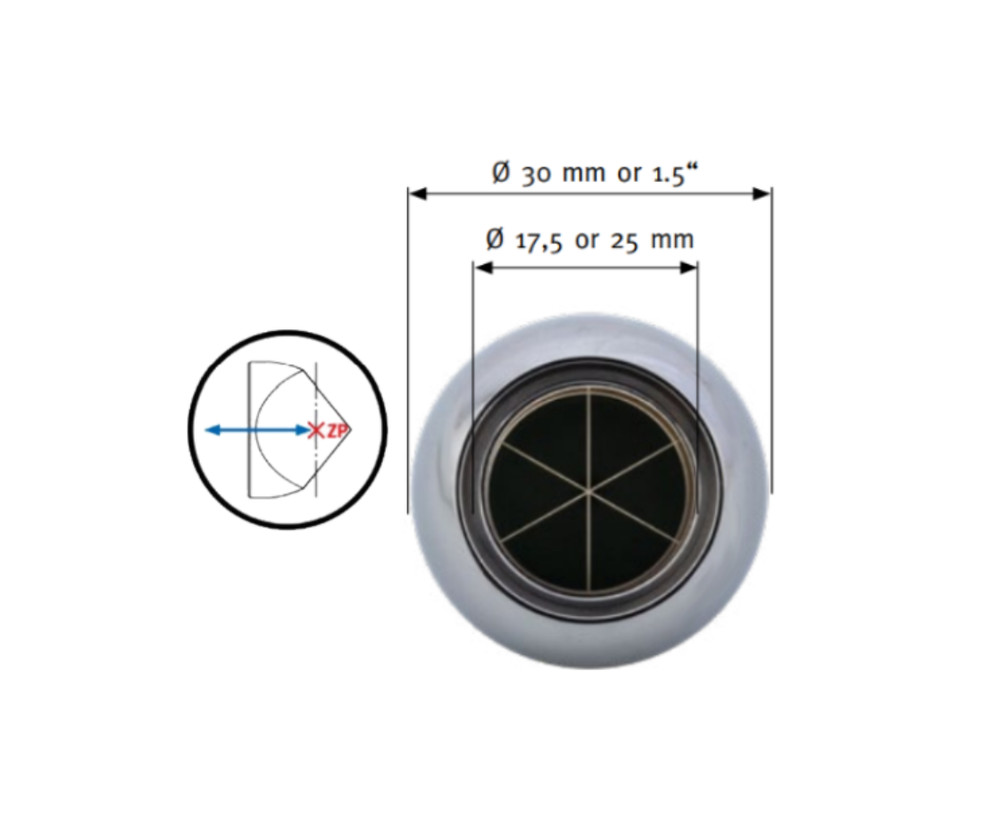 Ball Prism - 1.5″ (38.1mm) Diameter w/Inner Corners Base