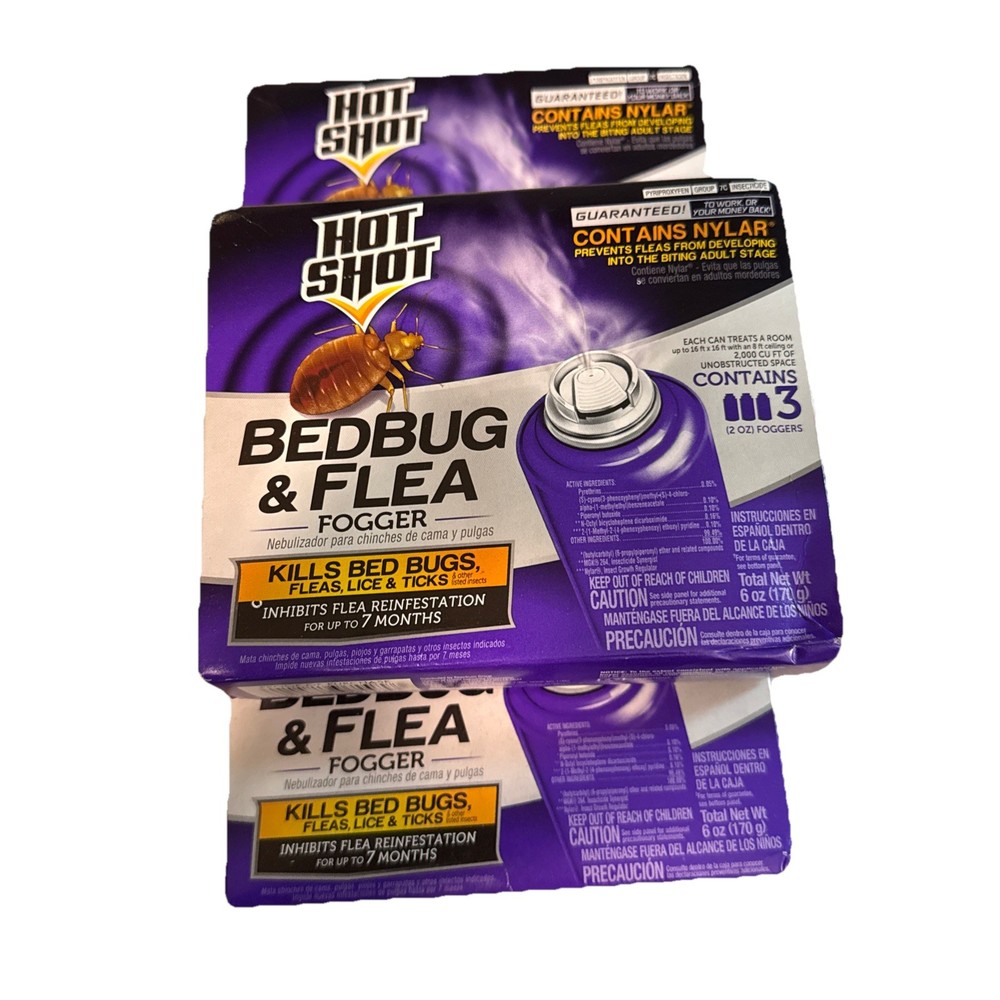 Hot Shot 95911 Bedbug and Flea Fogger, 4 Boxes 12 Pack