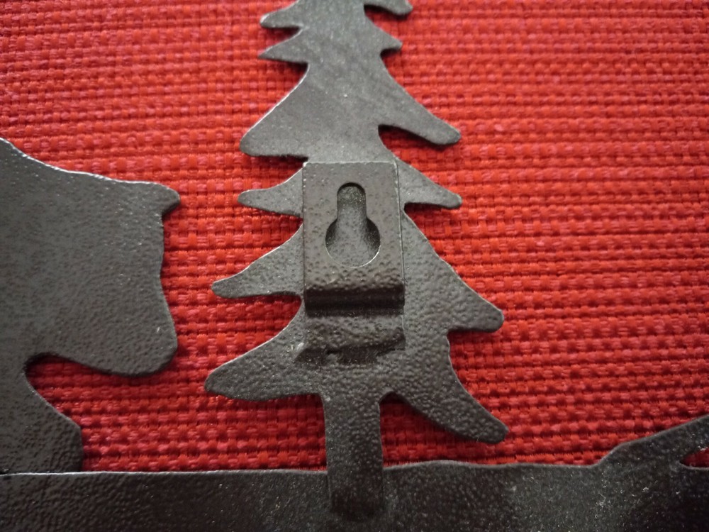 Rustic Metal Windchimes Bear/Trees Wall Decor Indoor/Outddor
