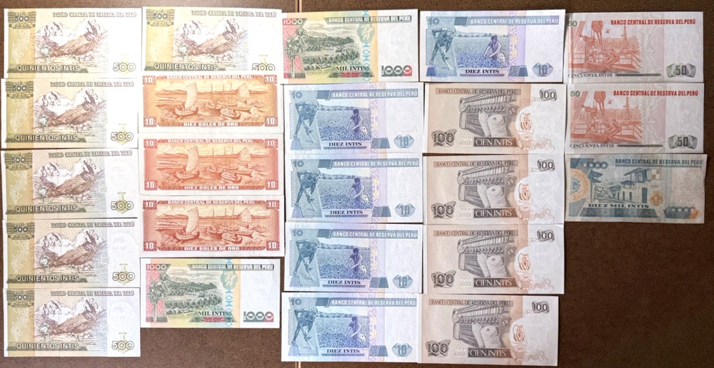 Peru 20 Notes Collectors Lot VF-UNC