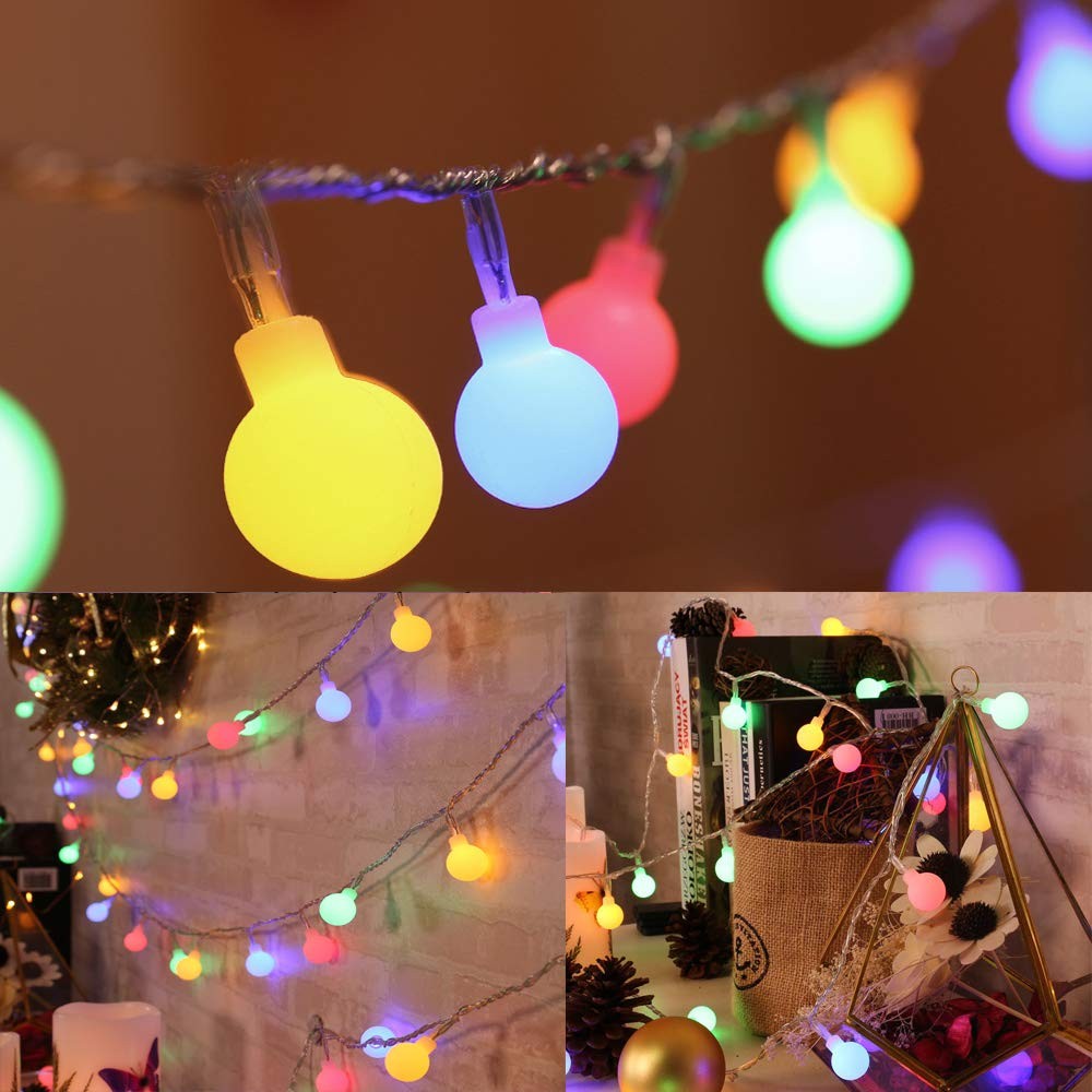 LED Globe String Lights 100 LED Indoor String Lights 8 Lighting Colorful 33ft